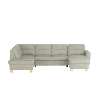 Primo Wohnlandschaft mit Schlaffunktion Vito - grau - Materialmix - 309 cm - 87 cm - cm 190,0 | Möbel Kraft