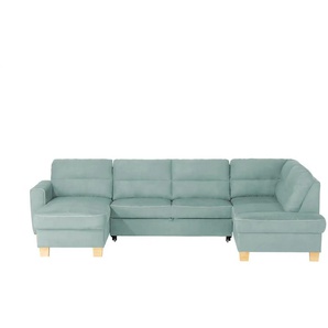 Primo Wohnlandschaft mit Schlaffunktion Vito - türkis/petrol - Materialmix - 309 cm - 87 cm - cm 190,0 | Möbel Kraft