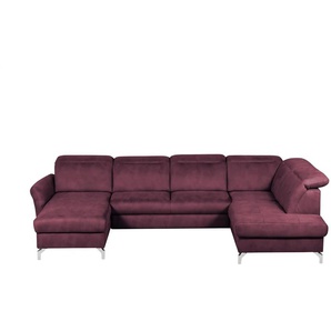 Primo Wohnlandschaft Wildleder-Optik Basel - rot - Materialmix - 304 cm - 100 cm - cm 200,0 | Möbel Kraft