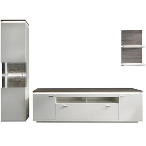 Primo Wohnwand Aurelia - weiß - Materialmix - 270 cm - 208 cm - cm 50,0 | Möbel Kraft