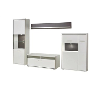 Primo Wohnwand Setto - weiß - Materialmix - 282 cm - 201 cm - cm 51,0 | Möbel Kraft