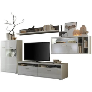 Primo Wohnwand Setto - weiß - Materialmix - 382 cm - 183 cm - cm 51,0 | Möbel Kraft