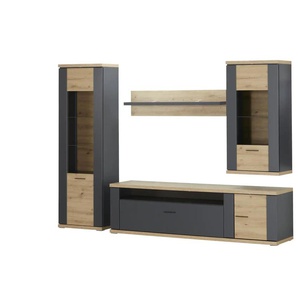 Primo Wohnwand Titan 24 - holzfarben - Materialmix - 303 cm - 207 cm - cm 52,0 | Möbel Kraft