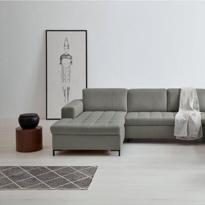 products Wohnlandschaft Grazzo U-Form, hochwertige Stoffe aus recyceltem Material, Steppung im Sitzbereich