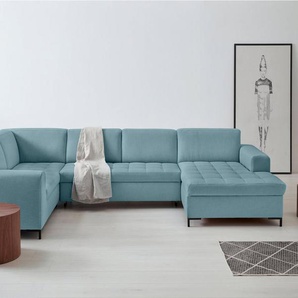 products Wohnlandschaft Grazzo U-Form, hochwertige Stoffe aus recyceltem Material, Steppung im Sitzbereich