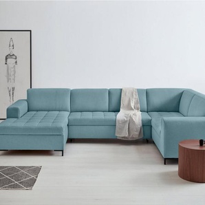 products Wohnlandschaft Grazzo U-Form, hochwertige Stoffe aus recyceltem Material, Steppung im Sitzbereich