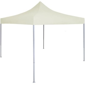 Profi-Partyzelt Faltbar 2×2 m Stahl Creme