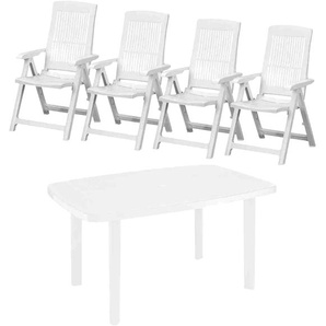 Garten-Essgruppe PROGARDEN Tampa Sitzmöbel-Sets Gr. verstellbar, weiß Outdoor Möbel