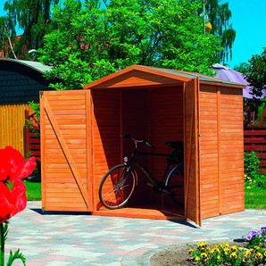 Garten-Geräteschrank PROMADINO Rhön Gerätehäuser braun (honigbraun) Geräteschränke Schränke