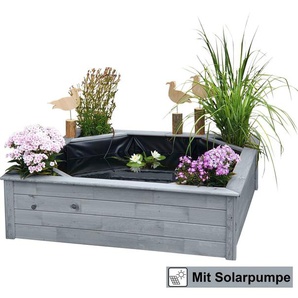 promadino Hochteich, BxTxH: 144x144x40 cm, 550 l, (Set), mit Solarpumpe