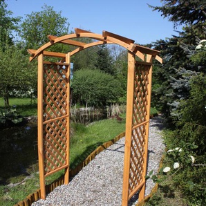 Rosenbogen PROMADINO Pergola Diana Rankhilfen Gr. B/H/T: 132 cm x 206 cm x 70 cm, braun (honigbraun) Zubehör BxTxH: 132x70x206 cm
