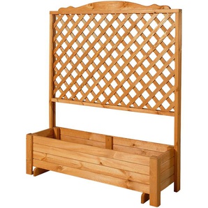 Spalier PROMADINO Romantica Rankhilfen Gr. B/H/T: 120 cm x 140 cm x 38 cm, braun (honigbraun) Blumentöpfe -kästen mit Pflanzkasten, BxTxH: 120x38x140 cm