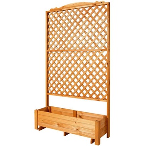 Spalier PROMADINO Romantica Rankhilfen Gr. B/H/T: 120 cm x 210 cm x 38 cm, braun (honigbraun) Blumentöpfe -kästen mit Pflanzkasten, BxTxH: 120x38x210 cm