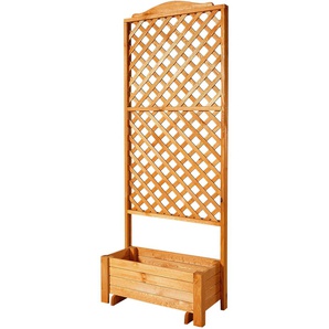 Spalier PROMADINO Romantica Rankhilfen Gr. B/H/T: 80 cm x 210 cm x 38 cm, braun (honigbraun) Blumentöpfe -kästen mit Pflanzkasten, BxTxH: 80x38x210 cm