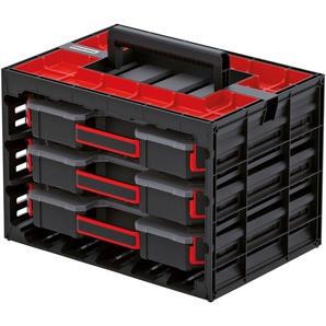 PROSPERPLAST Organizer TAGER CASE Aufbewahrungsboxen 41,5 x 29 x 29,5 cm Gr. B/H/T: 41,5 cm x 29,5 cm x 29 cm, schwarz (schwarz, rot) Ordnungsboxen
