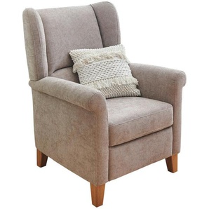 Pure Home Comfort Ohrensessel, Taupe, Textil, Eiche, 80x101x87 cm, Fußauswahl, Lederauswahl, Stoffauswahl, Wohnzimmer, Sessel, Ohrensessel