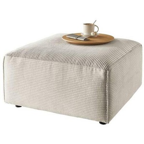 Pure Home Lifestyle Hocker, Natur, Textil, quadratisch, 80x71x80 cm, Goldenes M, Made in EU, Oeko-Tex® Standard 100, DGM-Emissionslabel, Wohnzimmer,