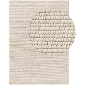 Pure Wollteppich Beads Cream 120x170 cm - Naturfaserteppich aus Wolle