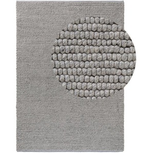 Pure Wollteppich Beads Grau 80x150 cm - Naturfaserteppich aus Wolle