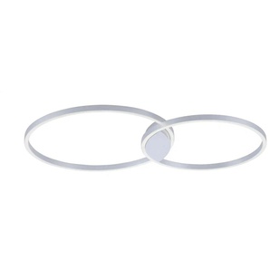 Q-Smart Home Lights Deckenleuchte 2-flammig Kreise - silber - Materialmix - 96 cm - 6 cm - cm 60,0 | Möbel Kraft