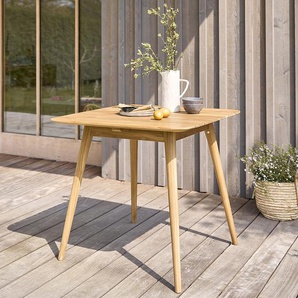 Quadratischer Gartentisch aus massivem Teakholz 2 bis 4 Pers.