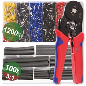 QUADRIOS Crimpzange Set Aderendhülesen, Schrumpfschlauch, 22T009