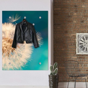 queence Garderobenleiste Anneli, Wand Garderobe, Blume, Pusteblume, platzsparend