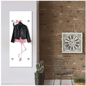 queence Garderobenleiste Flamingo, mit 6 Haken, 50 x 120 cm