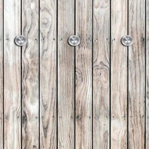 queence Garderobenleiste Holzwand, mit 6 Haken, 50 x 120 cm