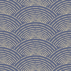 QUEENCE Vinyltapete Tapeten Gr. B/L: 0,9 m x 2,5 m, Rollen: 1 St., blau (blau, gold) Türtapeten