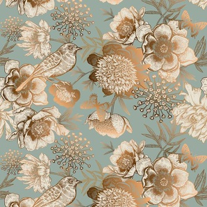 QUEENCE Vinyltapete Tapeten Gr. B/L: 0,9 m x 2,5 m, Rollen: 1 St., goldfarben (gold) Türtapeten