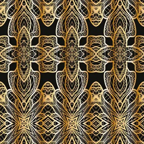 QUEENCE Vinyltapete Tapeten Gr. B/L: 0,9 m x 2,5 m, Rollen: 1 St., goldfarben (gold) Türtapeten