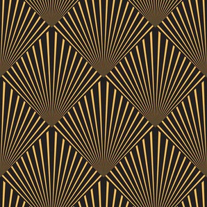 QUEENCE Vinyltapete Tapeten Gr. B/L: 0,9 m x 2,5 m, Rollen: 1 St., goldfarben (gold) Türtapeten