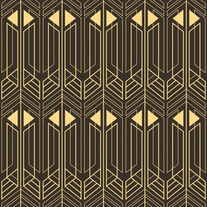 QUEENCE Vinyltapete Tapeten Gr. B/L: 0,9 m x 2,5 m, Rollen: 1 St., goldfarben (gold) Türtapeten