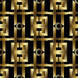 QUEENCE Vinyltapete Tapeten Gr. B/L: 0,9 m x 2,5 m, Rollen: 1 St., goldfarben (gold) Türtapeten