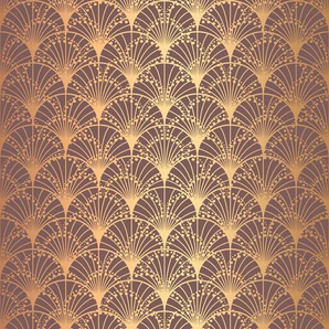 QUEENCE Vinyltapete Tapeten Gr. B/L: 0,9 m x 2,5 m, Rollen: 1 St., goldfarben (gold) Türtapeten