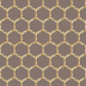 QUEENCE Vinyltapete Tapeten Gr. B/L: 0,9 m x 2,5 m, Rollen: 1 St., goldfarben (gold) Türtapeten
