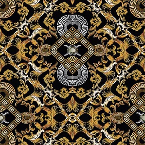 QUEENCE Vinyltapete Tapeten Gr. B/L: 0,9 m x 2,5 m, Rollen: 1 St., goldfarben (gold) Türtapeten