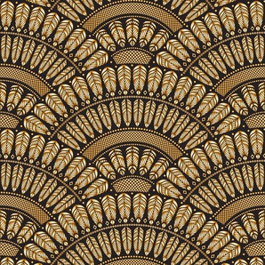 QUEENCE Vinyltapete Tapeten Gr. B/L: 0,9 m x 2,5 m, Rollen: 1 St., goldfarben (gold) Türtapeten
