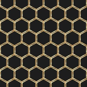 QUEENCE Vinyltapete Tapeten Gr. B/L: 0,9 m x 2,5 m, Rollen: 1 St., goldfarben (gold) Türtapeten