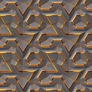 QUEENCE Vinyltapete Tapeten Gr. B/L: 0,9 m x 2,5 m, Rollen: 1 St., goldfarben (gold) Türtapeten