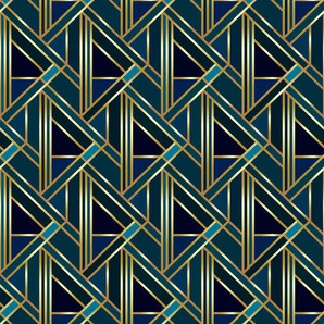 QUEENCE Vinyltapete Tapeten Gr. B/L: 0,9 m x 2,5 m, Rollen: 1 St., grün (grün, gold) Türtapeten