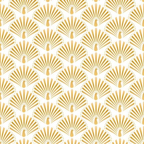 QUEENCE Vinyltapete Tapeten Gr. B/L: 0,9 m x 2,5 m, Rollen: 1 St., weiß (weiß, gold) Türtapeten