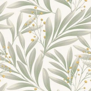 queence Vinyltapete Blätter mit kleinen Blüten, glatt, natürlich, (1 St), Selbstklebende Tapete 90x250cm mit herbstlichem Motiv