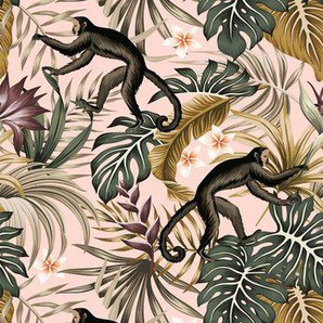 queence Vinyltapete Donna, glatt, Motiv, bedruckt, botanisch, floral, gemustert, natürlich, 90x250cm, selbstklebend, kinderleichte Anbringung, Sticker