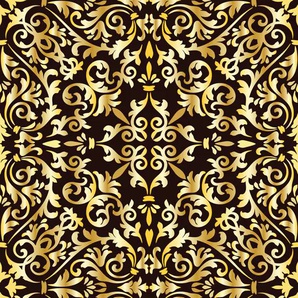 QUEENCE Vinyltapete George Tapeten 90 x 250 cm, selbstklebend Gr. B/L: 0,9 m x 2,5 m, goldfarben Vinyltapeten