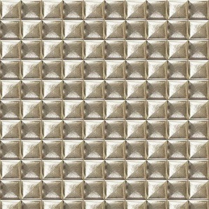 QUEENCE Vinyltapete Golden Tiles Tapeten 90 x 250 cm, selbstklebend Gr. B/L: 0,9 m x 2,5 m, goldfarben Vinyltapeten