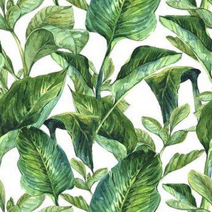 queence Vinyltapete Green Leaves, 90 x 250 cm, selbstklebend