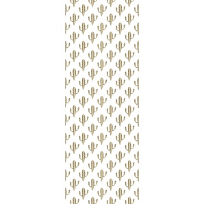 QUEENCE Vinyltapete Iethie Tapeten 90 x 250 cm, selbstklebend Gr. B/L: 0,9 m x 2,5 m, goldfarben (goldfarben, weiß) Vinyltapeten