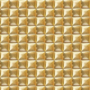 QUEENCE Vinyltapete Leticia Tapeten 90 x 250 cm, selbstklebend Gr. B/L: 0,9 m x 2,5 m, goldfarben Vinyltapeten